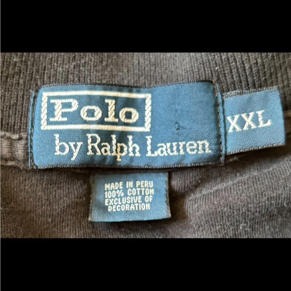 Ralph Lauren Men's Polo Shirt in Black with Red Embroidered Logo